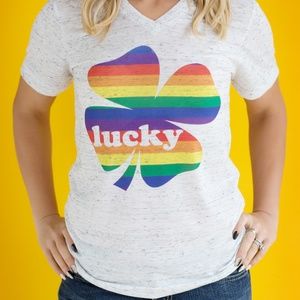St. Patricks Day Shirt - Rainbow Shamrock Shirt